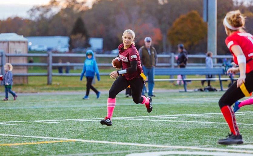 Moms Play Flag Football for Breast Cancer Research