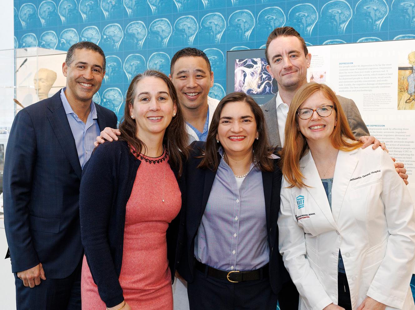 Members of Mass General Cancer Center's INCIPIENT team (from left to right): Elizabeth Gerstner, MD, William Curry, MD, Marcela Maus, MD, PhD, Bryan Choi, MD, PhD, Kathleen Gallagher, PhD and Matthew Frigault, MD.